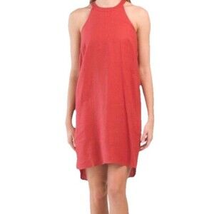 Sigrid Olsen Womens Pure 100% Linen Beachy Vacation Halter Dress Size M